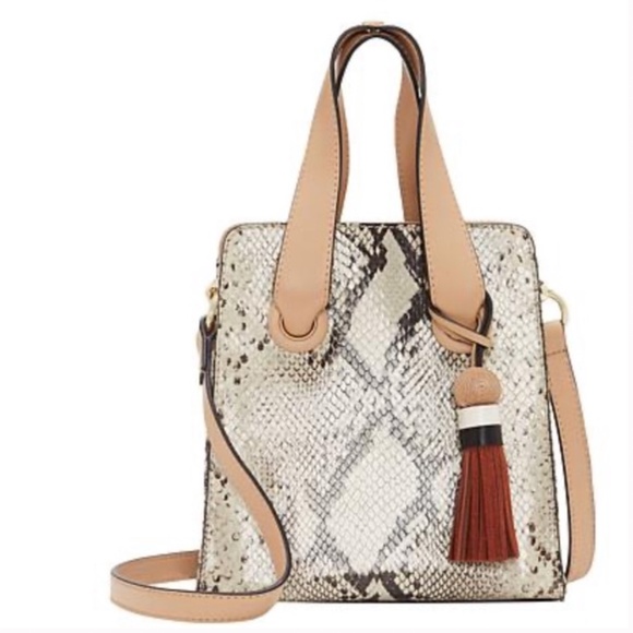 Vince Camuto Handbags - Vince Camuto Suni Small Leather Satchel Snakeskin NWT